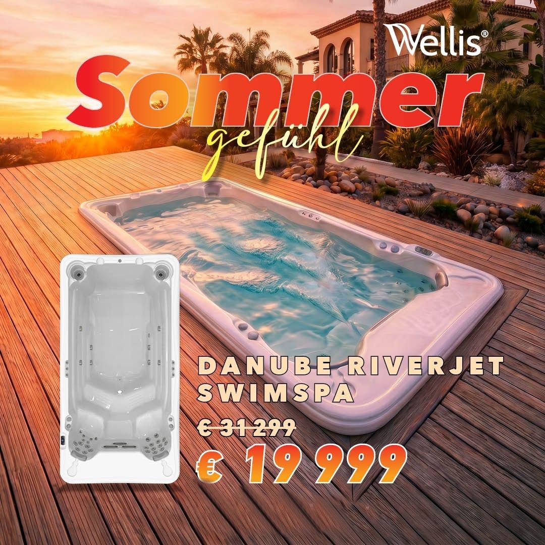 Sommergefühl Aktion – Danube Riverjet Swimspa von Wellis, statt € 31.299 nur € 19.999