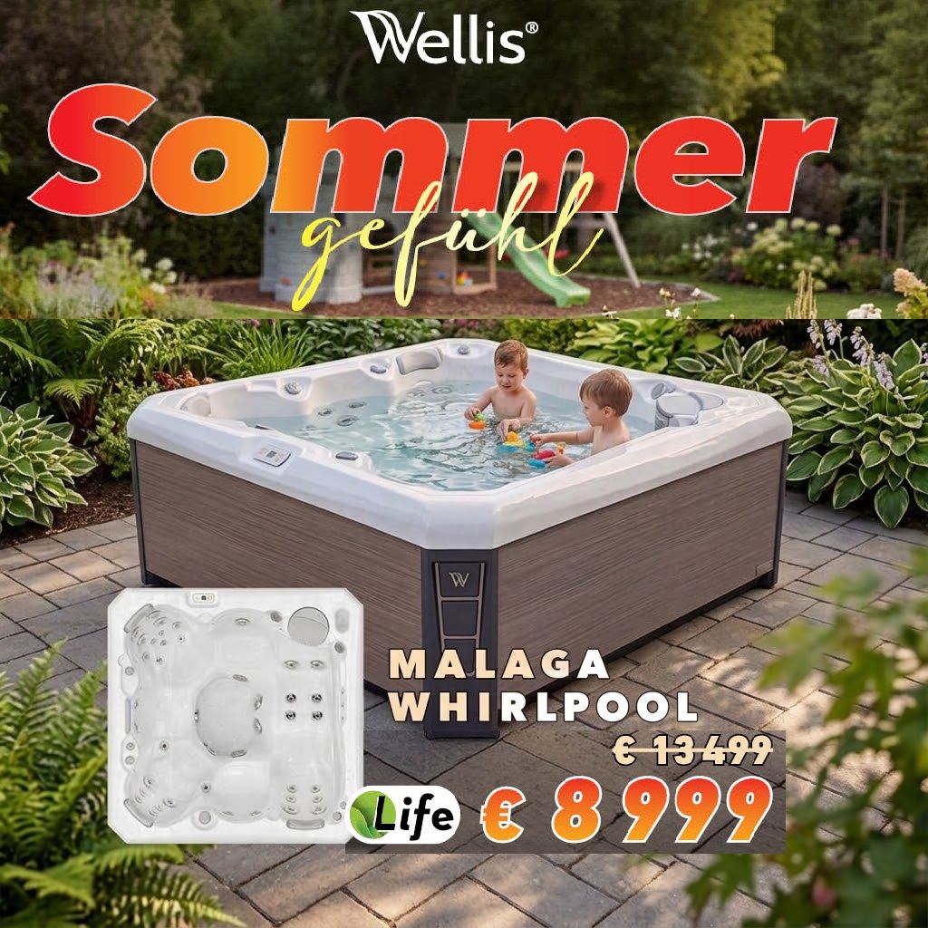 Sommergefühl Aktion – Malaga Whirlpool von Wellis, statt € 13.499 nur € 8.999