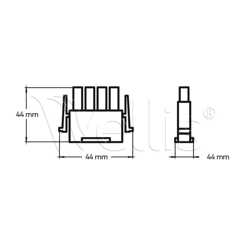 Power connector house 6,35mm 4 P (female) – Bild 3
